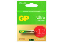 GP Ultra Alkaline AAA Batteries - 12pk