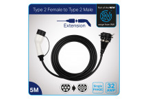 WAI Single Phase T2 Female to T2 Male 5m EV Cable