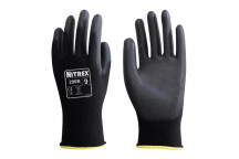 Uniglove 13gg black polyester PU coated glove - pair - size