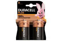Duracell Plus 100% D Batteries - 2 Pack