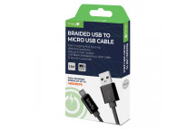 Simply Black Micro USB Braided Cable 1m