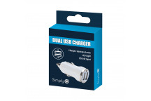 Simply White Dual USB Car Charger