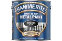 Hammerite Smooth Black Metal Paint - 2.5L