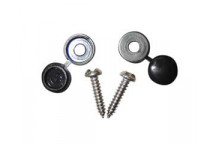 Pearl Number Plate Security Screws & Caps - Black