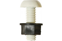 Pearl Number Plate Screw/Nut - White