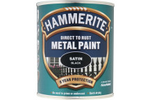 Hammerite Satin Black Metal Paint - 750ml