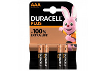 Duracell Plus 100% AAA Batteries - 4 Pack
