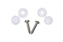 Pearl Number Plate Security Screws & Caps - White