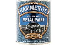 Hammerite Hammered Black Metal Paint - 750ml