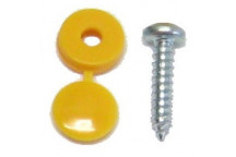Pearl NO PLATE SCREWS & CAPS YELLOW QTY 50