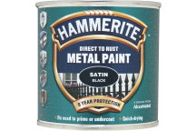 Hammerite Satin Black Metal Paint - 250ml