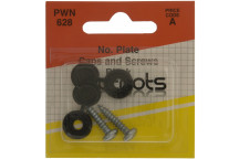 Pearl Number Plate Caps & Screws - Black