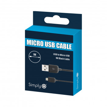 Simply Black Micro USB Cable 1m