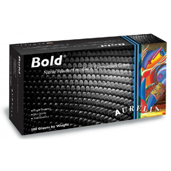 Aurelia Bold Powder Free Black Nitrile Gloves - X-Large