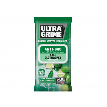 UltraGrime Life Antibac XXL+ Clothwipes 40pk