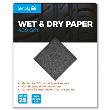 Simply Wet & Dry Paper 400 Grit - 25 Sheets