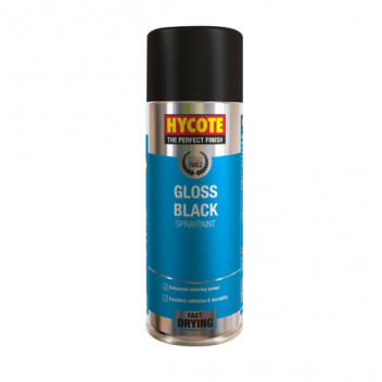 Hycote Gloss Black Spray Paint - 400ml Aerosol