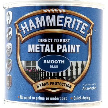 Hammerite Smooth Blue Metal Paint - 250ml