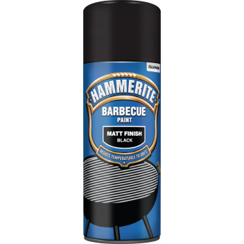 Hammerite Matt Black Barbecue Paint - 400ml Aerosol