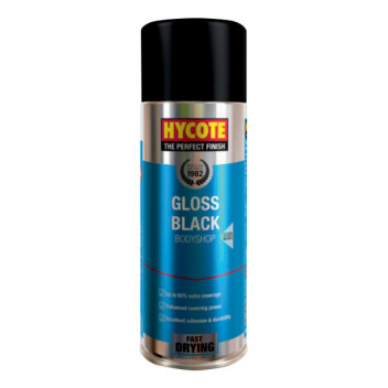 Hycote Bodyshop Gloss Black Spray Paint - 400ml Aerosol