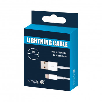 Simply White iPhone Lighting Cable 1m