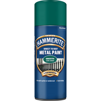 Hammerite Smooth Dark Green Metal Paint - 400ml Aerosol