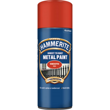Hammerite Smooth Red Metal Paint - 400ml Aerosol