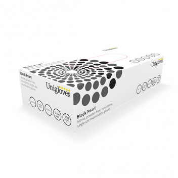 Uniglove Pearl Black PF Nitrile S