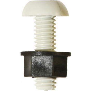 Pearl Number Plate Screw/Nut - White