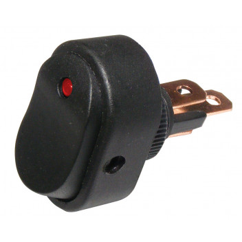 Pearl Round Hole LED Rocker Switch - Red