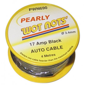 Pearl PC03/2 Single Black 4m Cable - 17 Amp