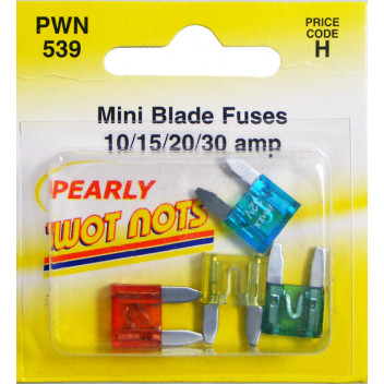 Pearl Assorted Mini Fuses - 10/15/20/30 Amp