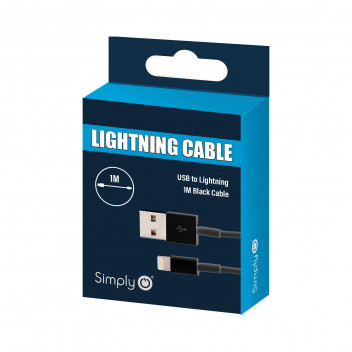 Simply Black iPhone Lighting Cable 1.5m