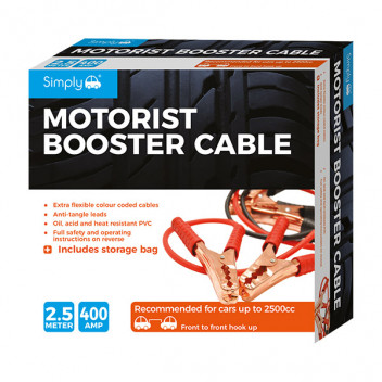 Simply 400AMP Booster Cable Red/Black up to 2500cc