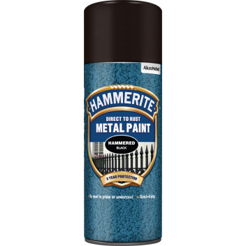 Hammerite Hammered Black Metal Paint - 400ml Aerosol