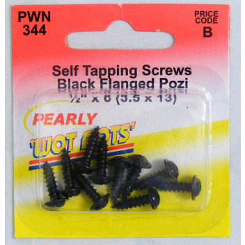 Pearl 1/2X6 Black Flanged S/Tappers