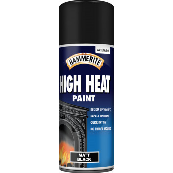 Hammerite Matt Black High Heat Paint - 400ml Aerosol