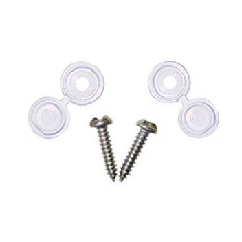 Pearl Number Plate Security Screws & Caps - White
