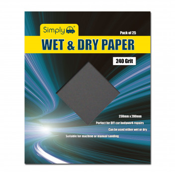 Simply Wet & Dry Paper 240 Grit - 25 Sheets