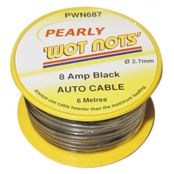 Pearl PC02/2 Single Black 6m Cable - 8 Amp