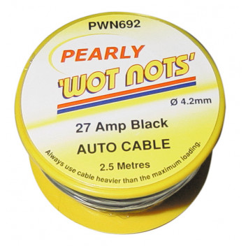 Pearl PC04 Single Black 2.5m Cable - 27 Amp