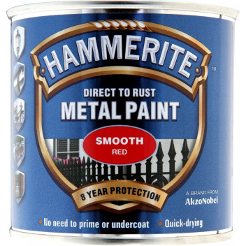 Hammerite Smooth Red Metal Paint - 250ml
