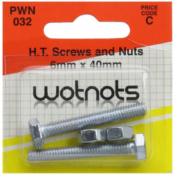 Pearl H.T. Set Screws & Nuts - M6 x 40