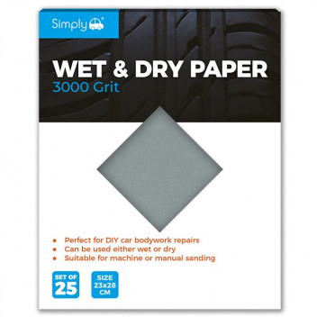 Simply Wet & Dry 3000 Grit - 25 Sheets