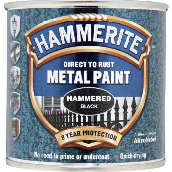 Hammerite Hammered Black Metal Paint - 250ml