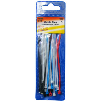 Pearl 100mm Assorted Cable Ties - 30 Pack