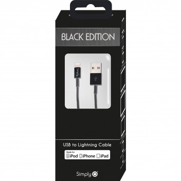 Simply Black Apple Approved Lightning Cable