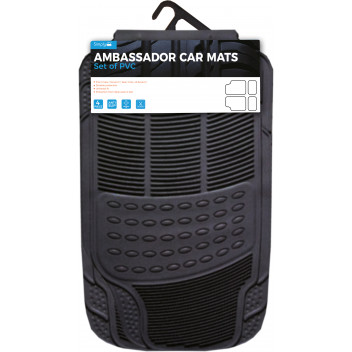 Simply Universal Fit Black PVC Car Mat - 4 Set