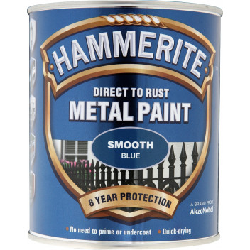 Hammerite Smooth Blue Metal Paint - 750ml