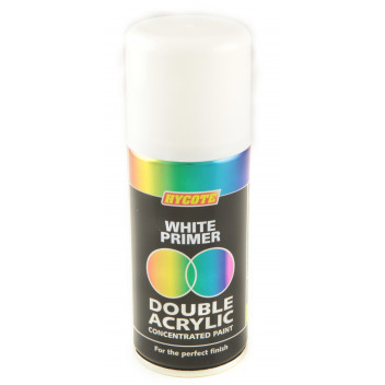 Hycote Primer White Double Acrylic Paint - 150ml Aerosol